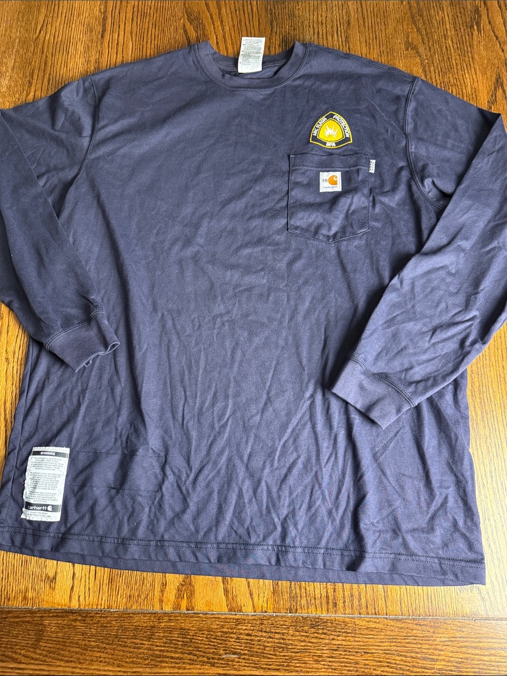 Carhartt FR Flame Resistant Long Sleeve Pocket Shirt Navy BPA Workwear